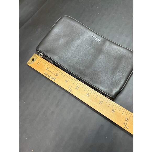 Coach Black Leather Zip Clutch Wallet With Tag - Picture 6 of 9